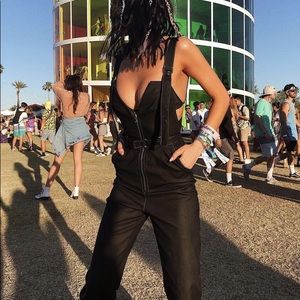 (SOLD!) TIGER MIST RICKI BLACK NYLON JUMPSUIT